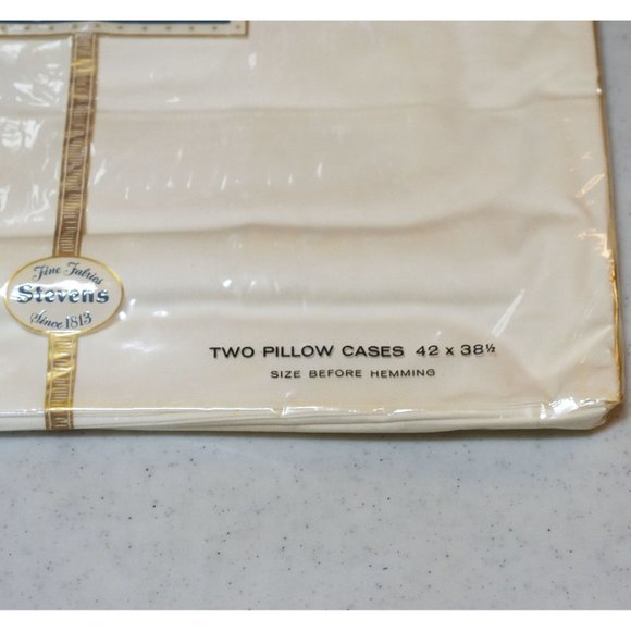 NWD Stevens Beauticale Cotton 200 Thread (2) Cream Pillow Cases 42 x 38.5 - Picture 4 of 9